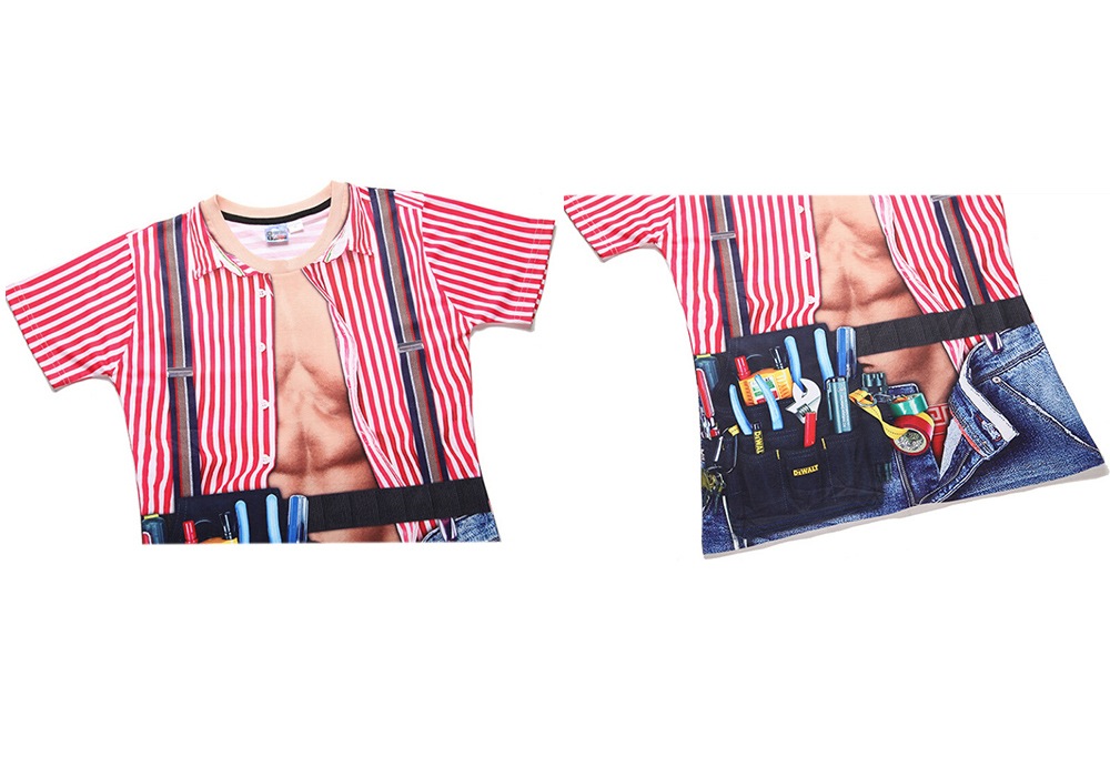Sexy Short-sleeved Print Men Muscles Motif T-shirt- Multi-A S Sexy Short-sleeved Print Men Muscles Motif T-shirt- Multi-A S