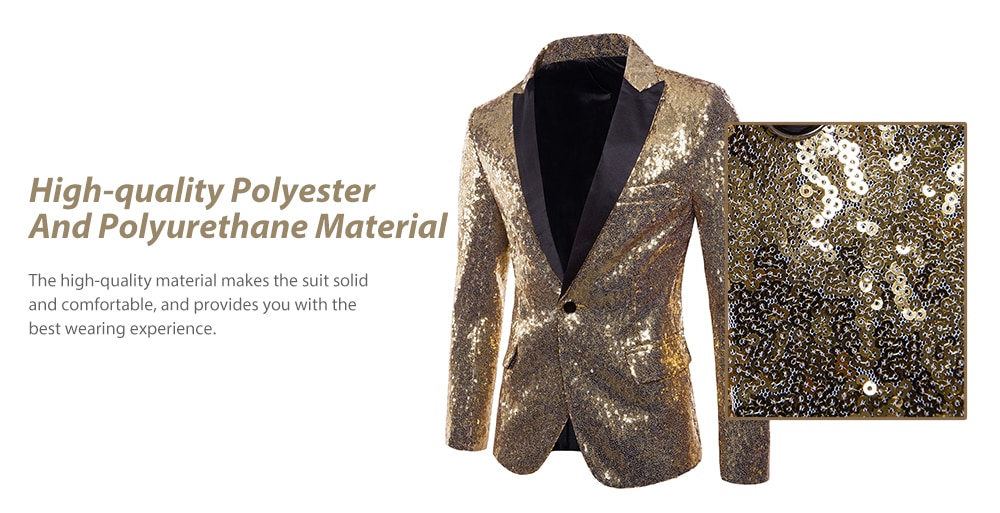 Performance Wear One Button Pockets Sequin Blazer- Red Wine 2XL Performance Wear One Button Pockets Sequin Blazer- Red Wine 2XL