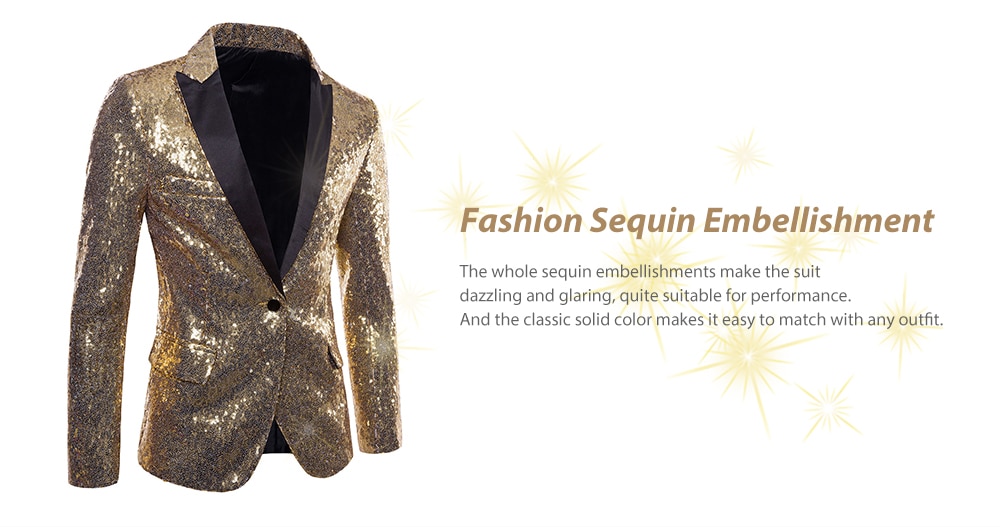 Performance Wear One Button Pockets Sequin Blazer- Red Wine 2XL Performance Wear One Button Pockets Sequin Blazer- Red Wine 2XL
