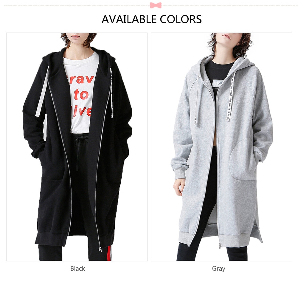 Toyouth Sweatshirts 2017 Autumn Women Loose Solid Color Casual Long Hoodies Zipper Outerwear Coat- Black XL Toyouth Sweatshirts 2017 Autumn Women Loose Solid Color Casual Long Hoodies Zipper Outerwear Coat- Black XL