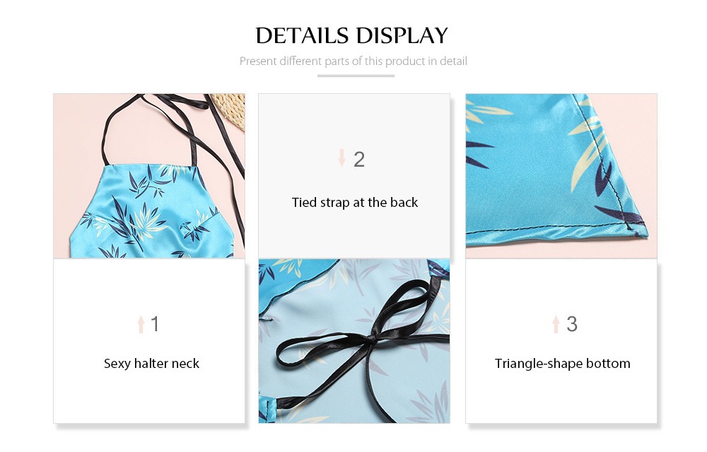 Sexy Halter Neck Backless Leaf Print Tied Strap Women Tank Top- Blue Green One Size(Fit size XS to M) Sexy Halter Neck Backless Leaf Print Tied Strap Women Tank Top- Blue Green One Size(Fit size XS to M)