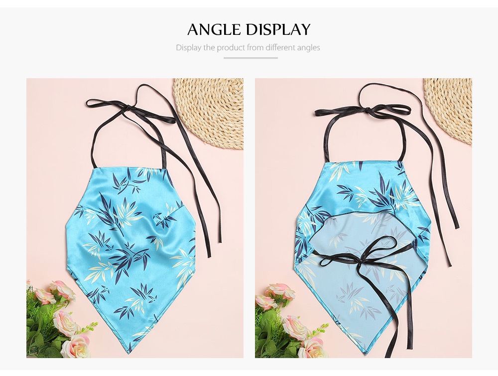 Sexy Halter Neck Backless Leaf Print Tied Strap Women Tank Top- Blue Green One Size(Fit size XS to M) Sexy Halter Neck Backless Leaf Print Tied Strap Women Tank Top- Blue Green One Size(Fit size XS to M)