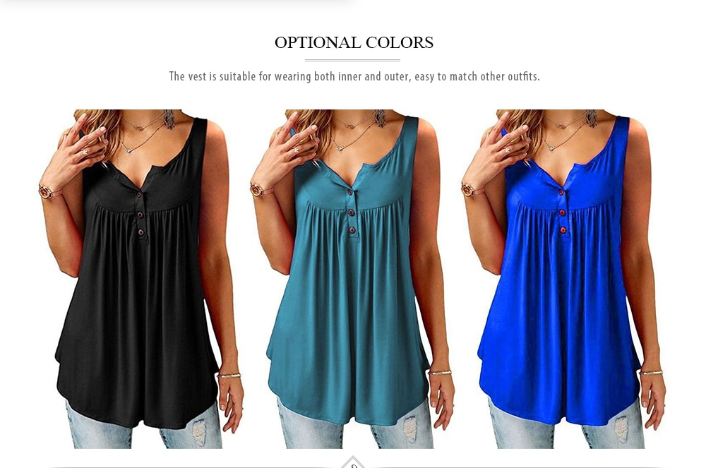 Solid Color Brace Tank Top Pleated Slip Camisole Sleeveless Casual Women's Vest- Black 3XL Solid Color Brace Tank Top Pleated Slip Camisole Sleeveless Casual Women's Vest- Black 3XL