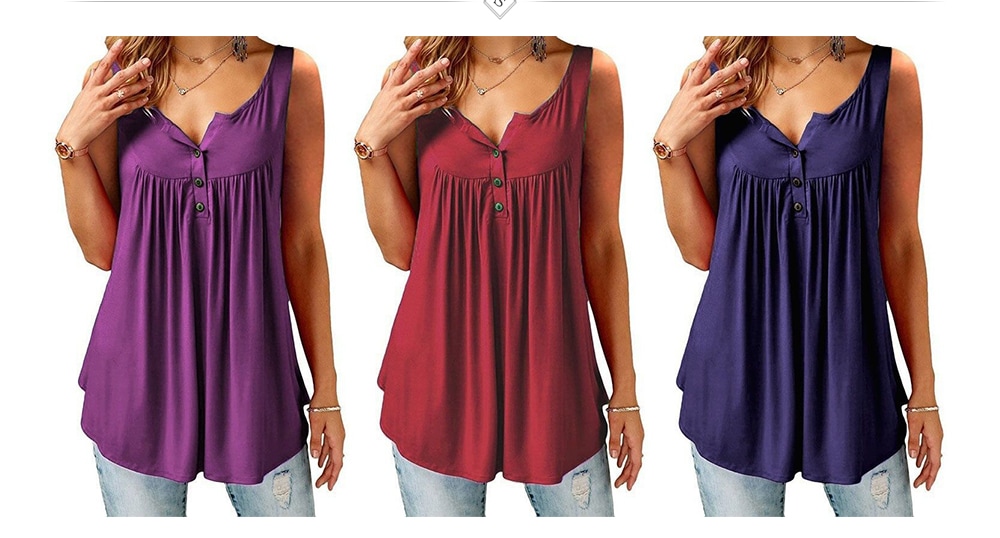 Solid Color Brace Tank Top Pleated Slip Camisole Sleeveless Casual Women's Vest- Black 3XL Solid Color Brace Tank Top Pleated Slip Camisole Sleeveless Casual Women's Vest- Black 3XL