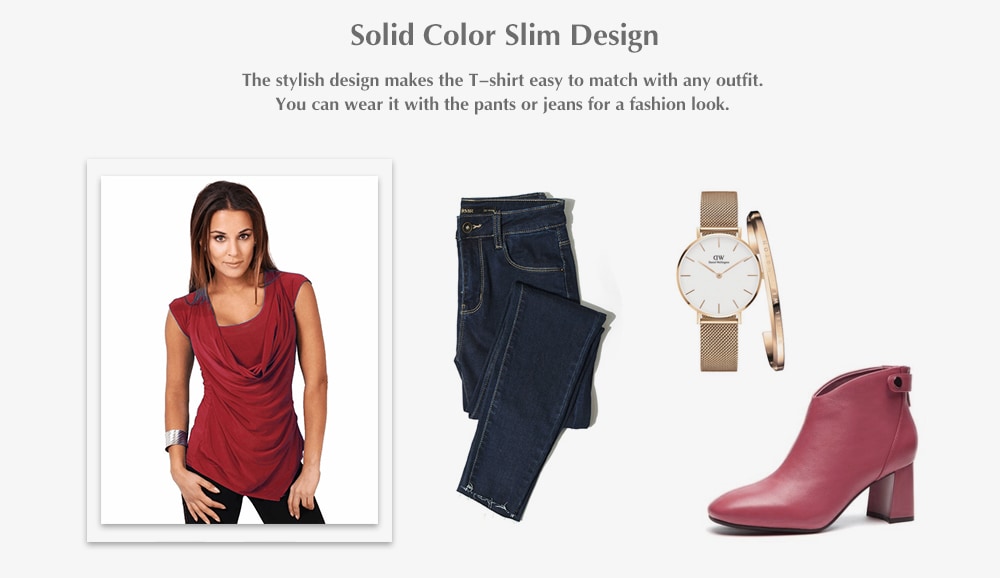 Sexy Fashion Blouse Sleeveless T-shirt- Rose Red XL Sexy Fashion Blouse Sleeveless T-shirt- Rose Red XL