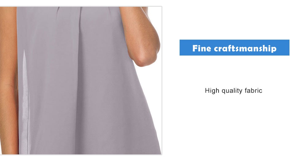Women Fashion Chiffon Double High Collar Sleeveless Vest- Red 3XL Women Fashion Chiffon Double High Collar Sleeveless Vest- Red 3XL