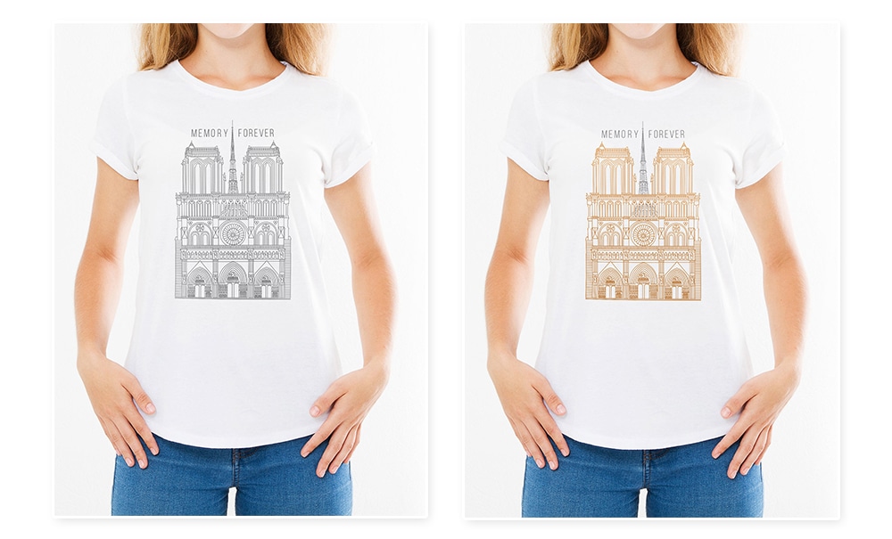 Notre Dame Cathedral Women Short-sleeve T-shirt Creative Design Memory Forever - Gray M Notre Dame Cathedral Women Short-sleeve T-shirt Creative Design Memory Forever - Gray M