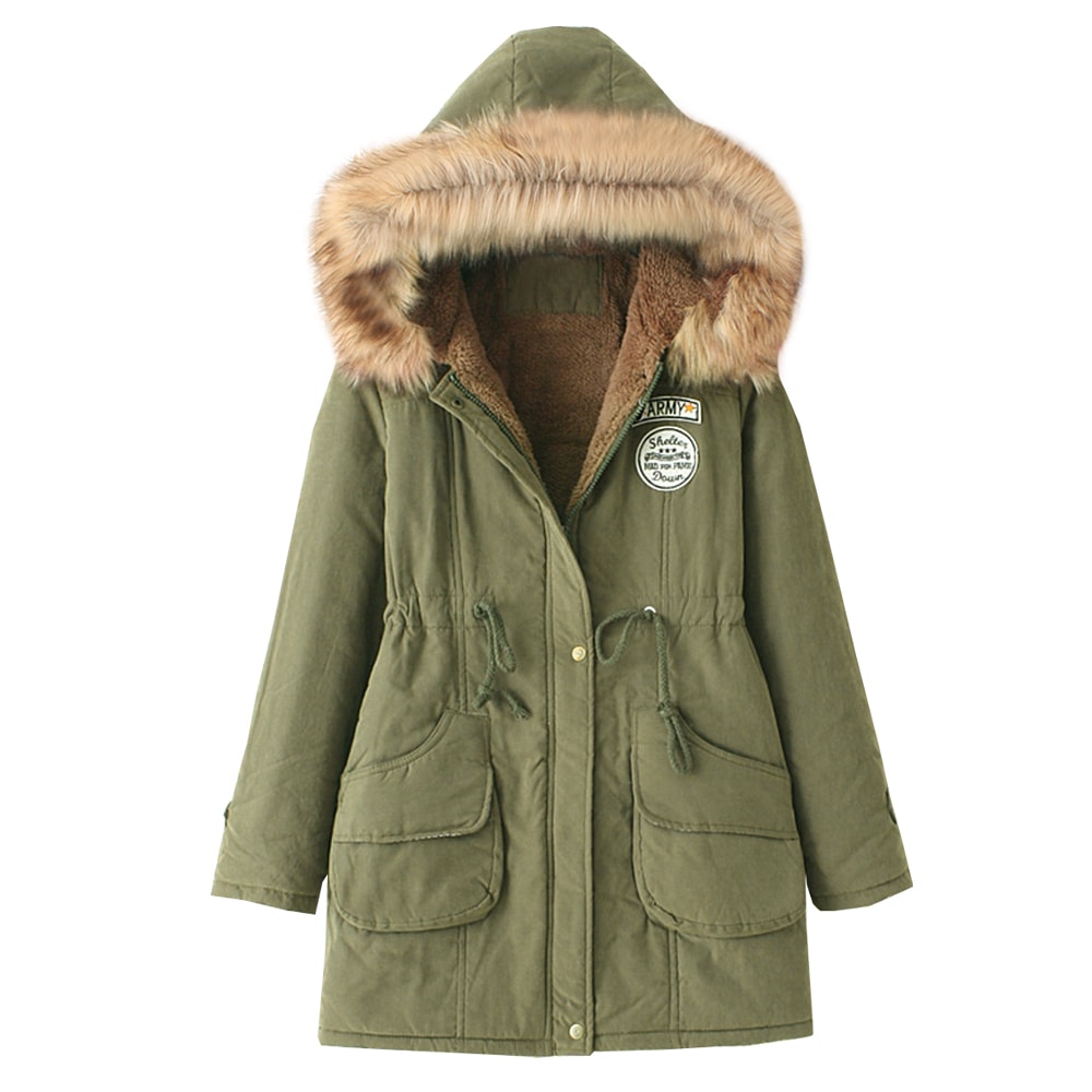 Women's Hooded Drawstring Elastic Waist Front Pokets Thicken Coat- Pink 2XL Women's Hooded Drawstring Elastic Waist Front Pokets Thicken Coat- Pink 2XL