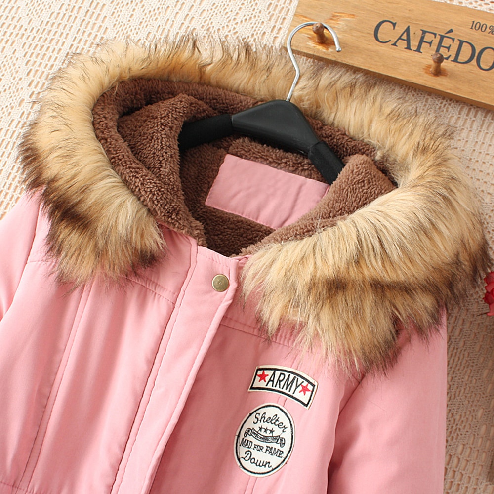 Women's Hooded Drawstring Elastic Waist Front Pokets Thicken Coat- Pink 2XL Women's Hooded Drawstring Elastic Waist Front Pokets Thicken Coat- Pink 2XL