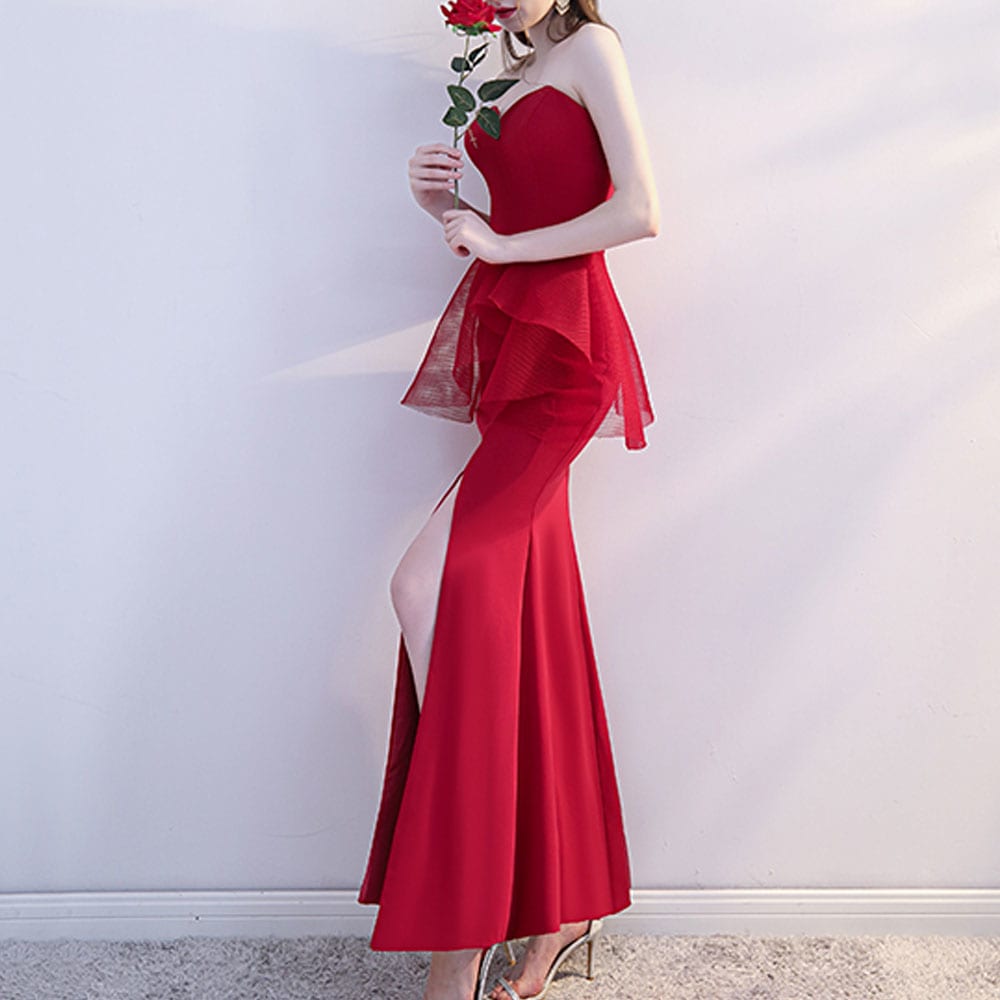 Sexy Fishtail Evening Dress- Red S Sexy Fishtail Evening Dress- Red S