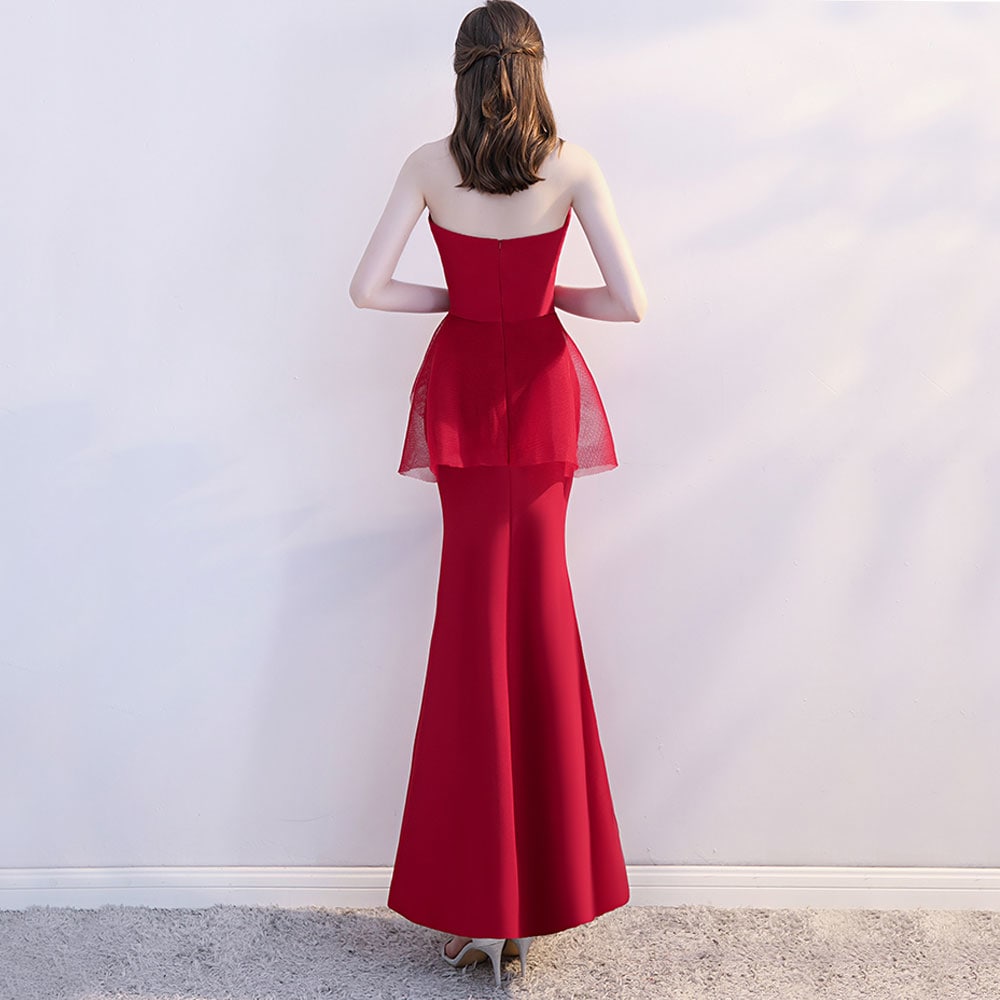 Sexy Fishtail Evening Dress- Red S Sexy Fishtail Evening Dress- Red S