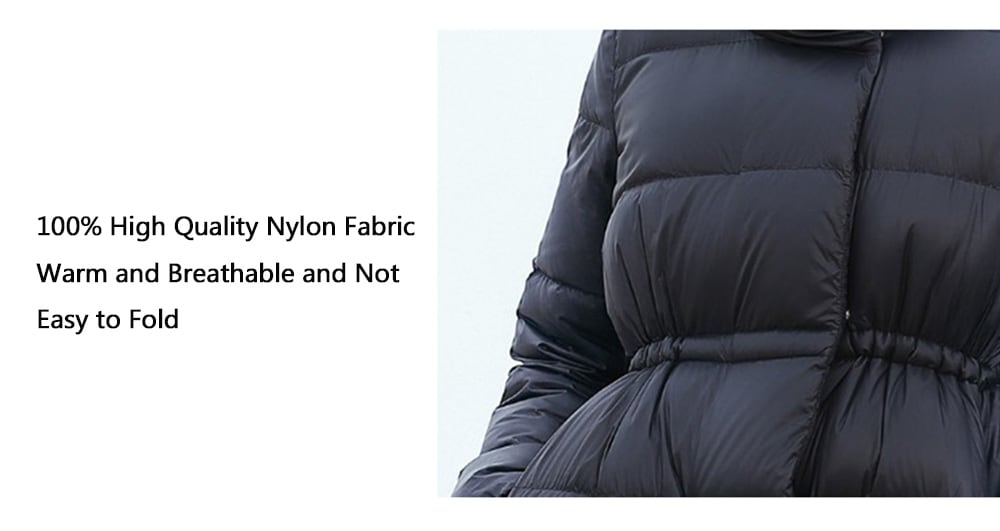 YUSKI Women Long Style Warm Comfortable Down Coat from Xiaomi Youpin- Black S YUSKI Women Long Style Warm Comfortable Down Coat from Xiaomi Youpin- Black S