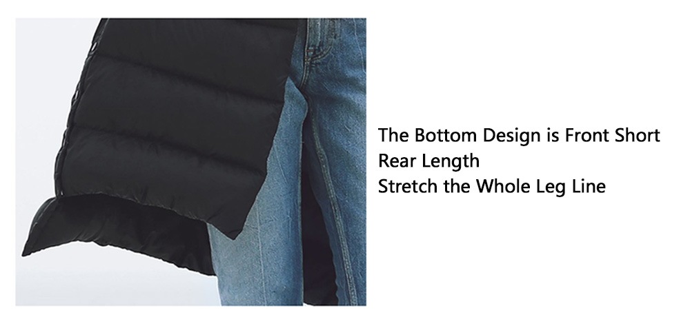 YUSKI Women Long Style Warm Comfortable Down Coat from Xiaomi Youpin- Black S YUSKI Women Long Style Warm Comfortable Down Coat from Xiaomi Youpin- Black S