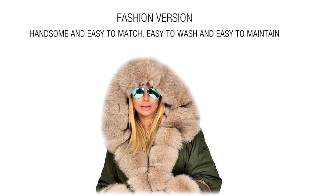 Women Warm Comfortable Fur Collar Hooded Parka- Black L Women Warm Comfortable Fur Collar Hooded Parka- Black L
