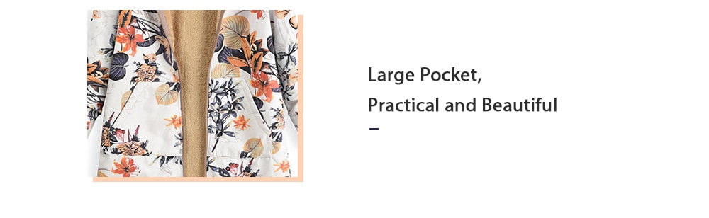 Women Print Hooded Plush Top Jacket Parkas- Sandy Brown S Women Print Hooded Plush Top Jacket Parkas- Sandy Brown S
