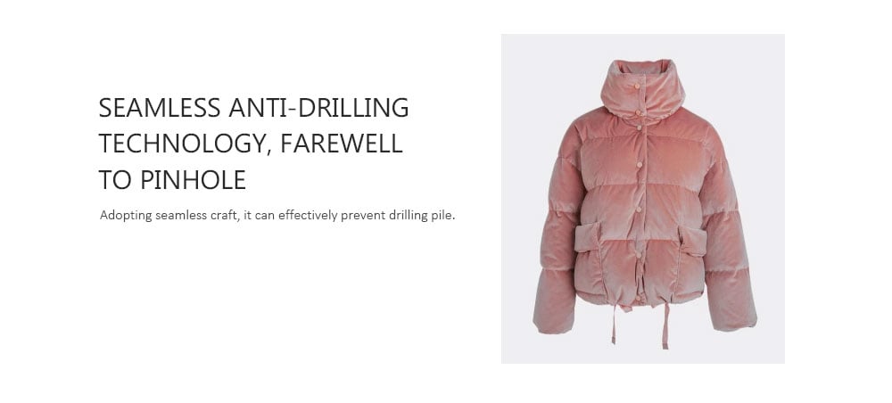 Velvet Short Bread Goose Down Jacket from Xiaomi Youpin- Pink M Velvet Short Bread Goose Down Jacket from Xiaomi Youpin- Pink M