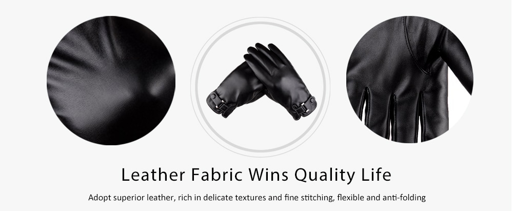Touch Screen Men Gloves Leather Winter- Coffee Touch Screen Men Gloves Leather Winter- Coffee