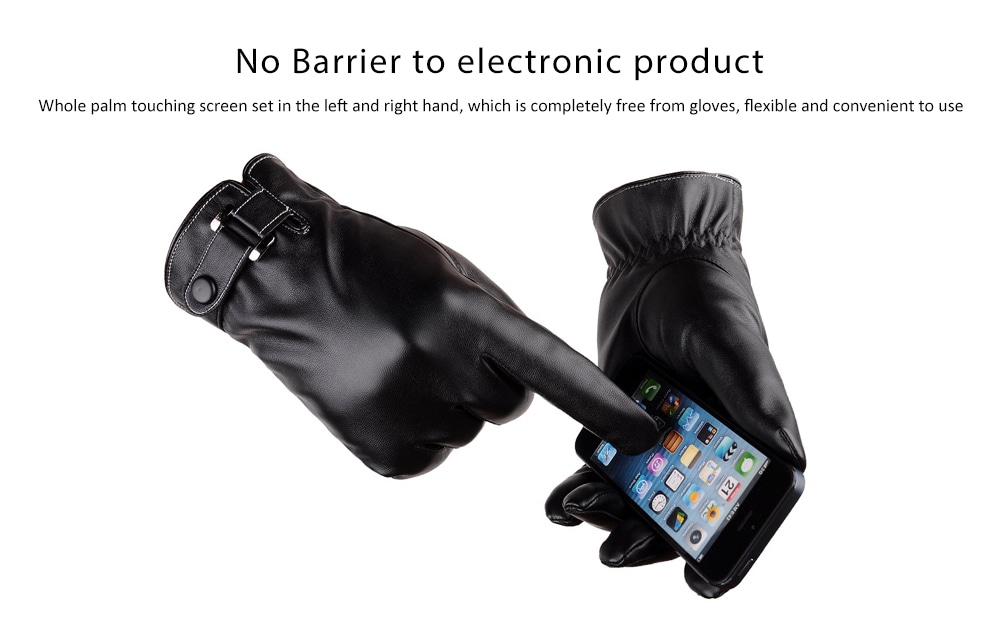 Touch Screen Men Gloves Leather Winter- Coffee Touch Screen Men Gloves Leather Winter- Coffee