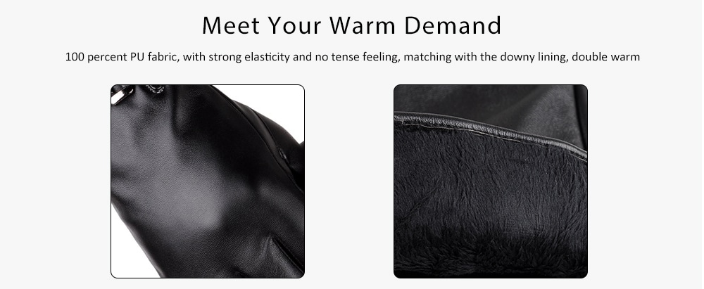 Touch Screen Men Gloves Leather Winter- Coffee Touch Screen Men Gloves Leather Winter- Coffee