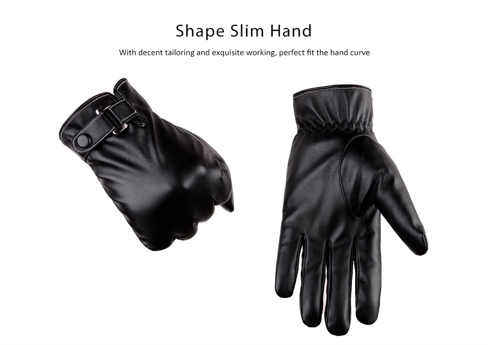 Touch Screen Men Gloves Leather Winter- Coffee Touch Screen Men Gloves Leather Winter- Coffee