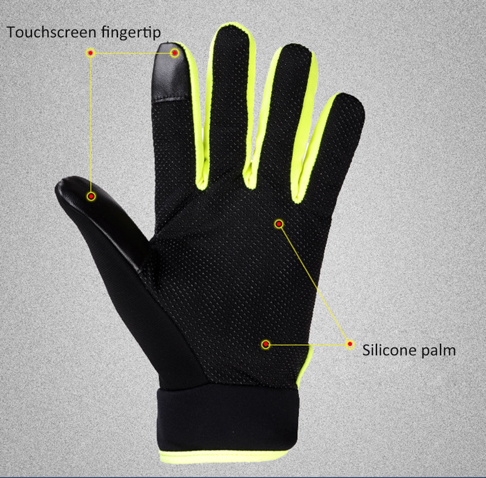 Touch Screen Autumn and Winter Plush Lining Men Outdoor Fitness Gloves - Avocado Green Touch Screen Autumn and Winter Plush Lining Men Outdoor Fitness Gloves - Avocado Green