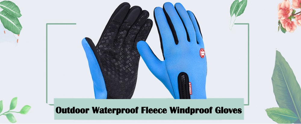 Outdoor Waterproof Fleece Windproof Gloves- Pink M Outdoor Waterproof Fleece Windproof Gloves- Pink M
