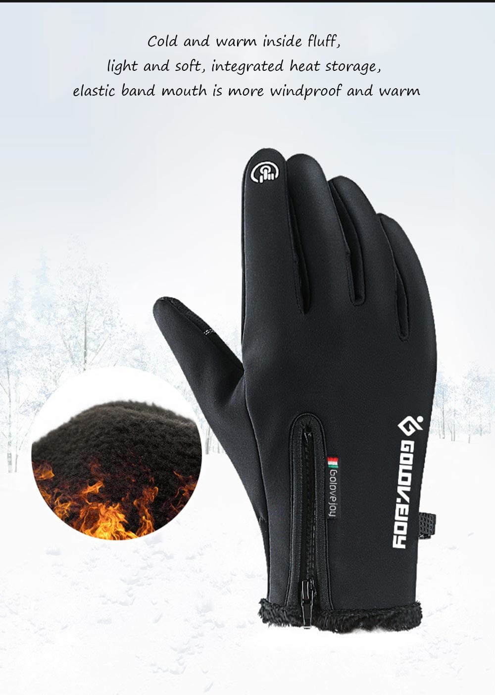 Outdoor Climbing Riding Screen Touching Gloves for Winter Use 2pcs- Gray S Outdoor Climbing Riding Screen Touching Gloves for Winter Use 2pcs- Gray S