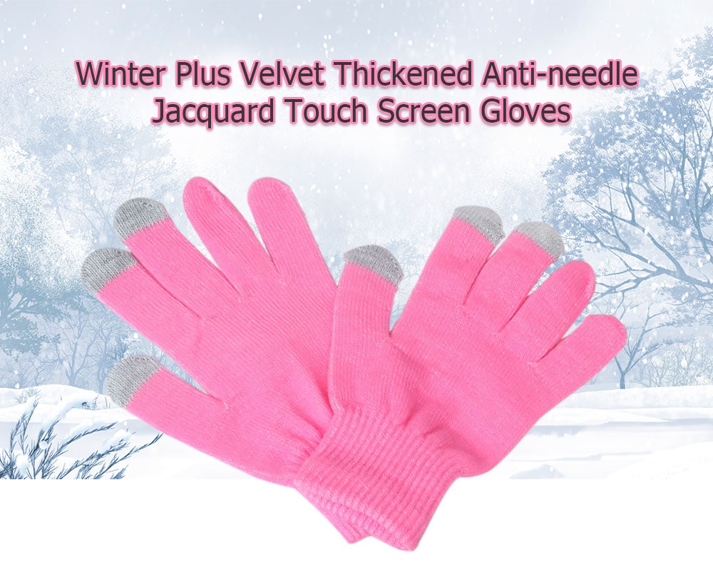 Warmth Thickening Solid Color Touch Screen Gloves- Red Warmth Thickening Solid Color Touch Screen Gloves- Red