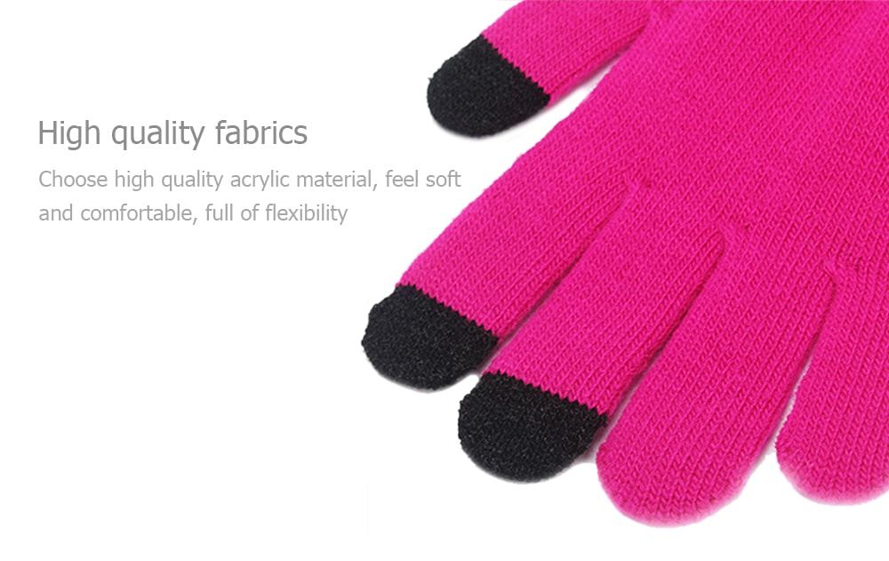 Warmth Thickening Solid Color Touch Screen Gloves- Red Warmth Thickening Solid Color Touch Screen Gloves- Red
