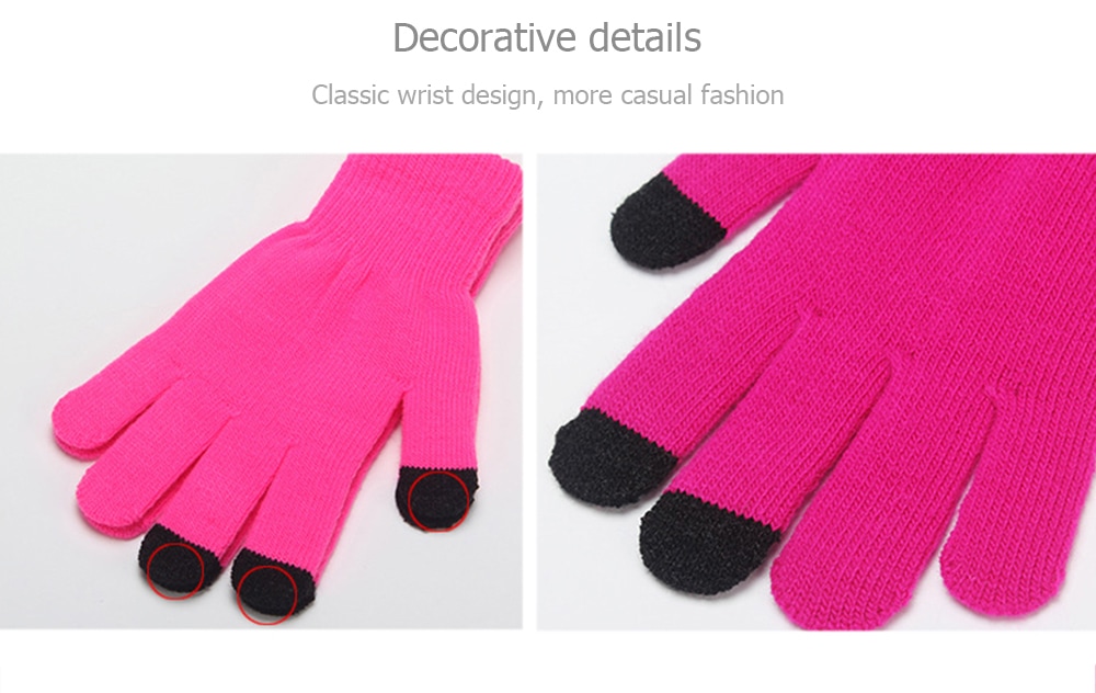 Warmth Thickening Solid Color Touch Screen Gloves- Red Warmth Thickening Solid Color Touch Screen Gloves- Red