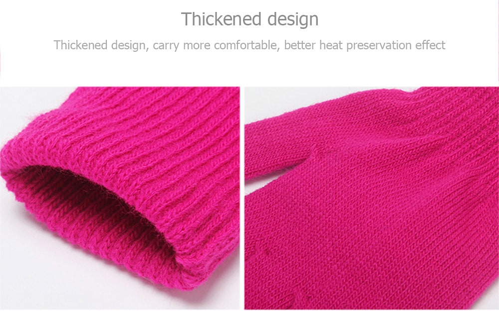 Warmth Thickening Solid Color Touch Screen Gloves- Red Warmth Thickening Solid Color Touch Screen Gloves- Red