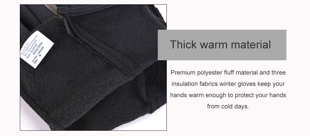 Touch Screen PU Waterproof Zipper Gloves- Black L Touch Screen PU Waterproof Zipper Gloves- Black L