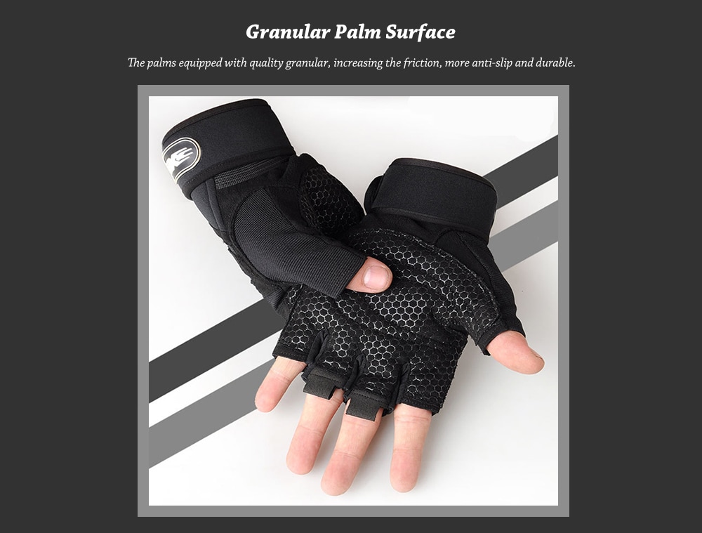 YJM1053 Men's Sports Fitness Outdoor Skid Gloves- Deep Blue L YJM1053 Men's Sports Fitness Outdoor Skid Gloves- Deep Blue L