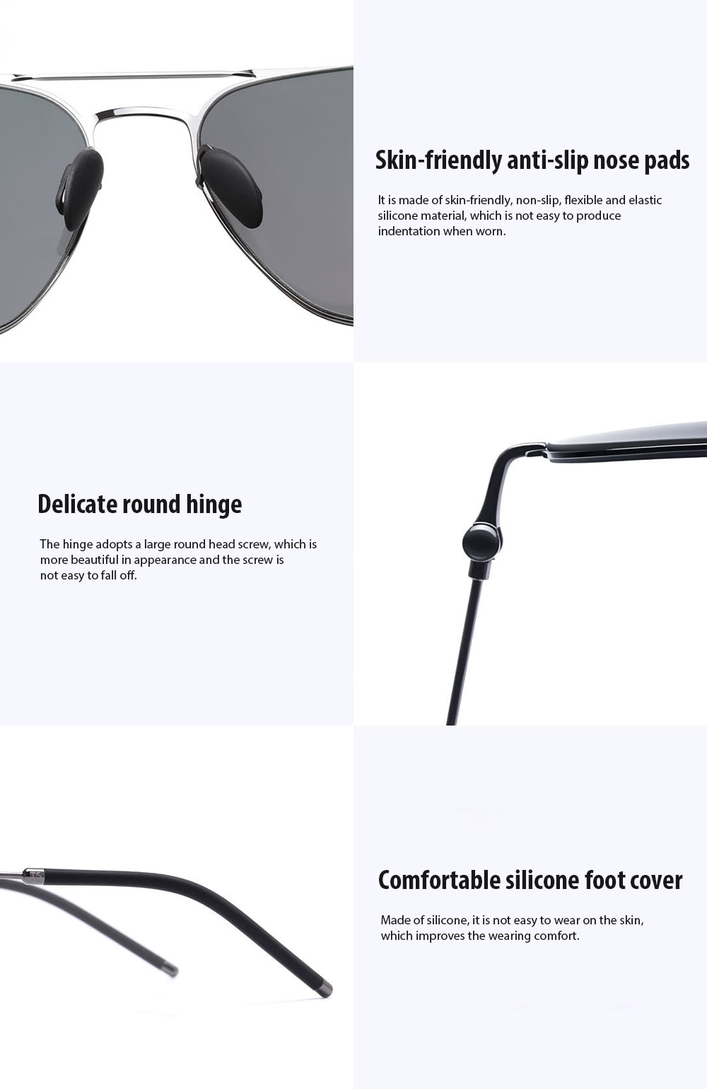 Retro Model TS Sunglasses from Xiaomi youpin- Gray Retro Model TS Sunglasses from Xiaomi youpin- Gray