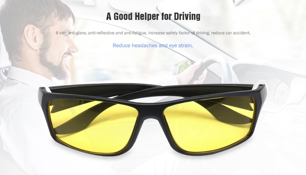 Unisex Driving Anti Glare Night Vision Driver Safety UV Protection Glasses- Goldenrod Unisex Driving Anti Glare Night Vision Driver Safety UV Protection Glasses- Goldenrod