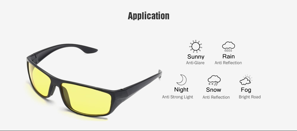 Unisex Driving Anti Glare Night Vision Driver Safety UV Protection Glasses- Goldenrod Unisex Driving Anti Glare Night Vision Driver Safety UV Protection Glasses- Goldenrod