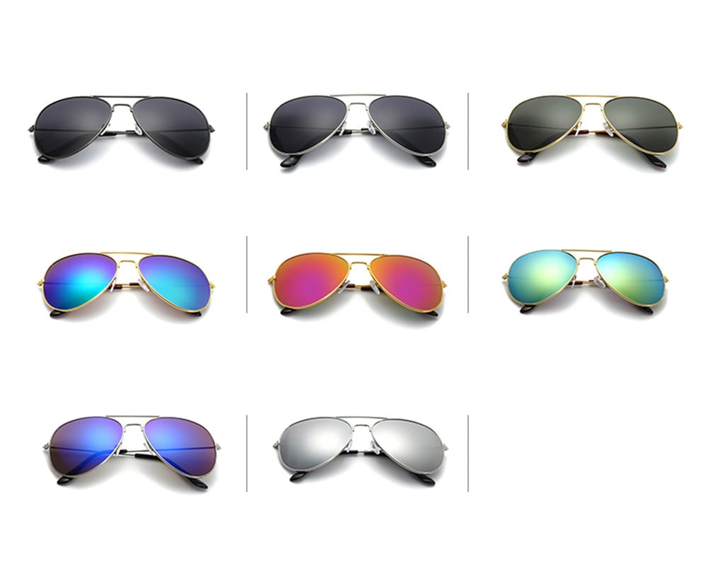 Unisex Women Men Vintage Sunglasses Fashion Aviator Mirror Lens Glasses- Multi-A Unisex Women Men Vintage Sunglasses Fashion Aviator Mirror Lens Glasses- Multi-A