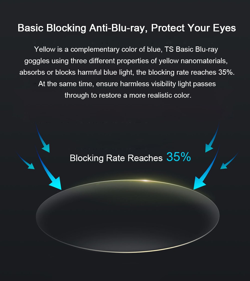 TS Anti-Blu-ray UV400 Glasses from Xiaomi mijia- Black TS Anti-Blu-ray UV400 Glasses from Xiaomi mijia- Black