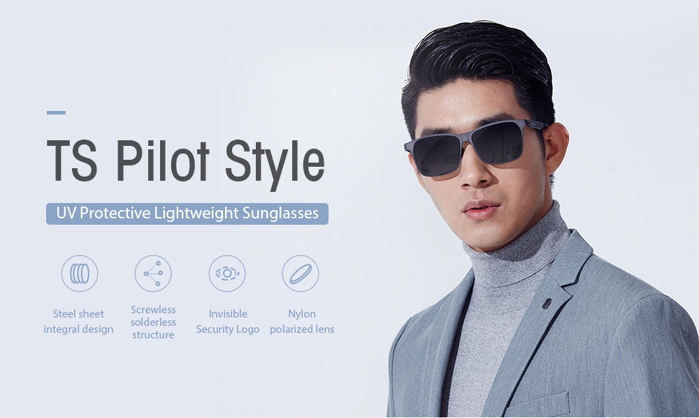 TS Pilot Style UV Protective Sunglasses from Xiaomi Mijia- Black TS Pilot Style UV Protective Sunglasses from Xiaomi Mijia- Black