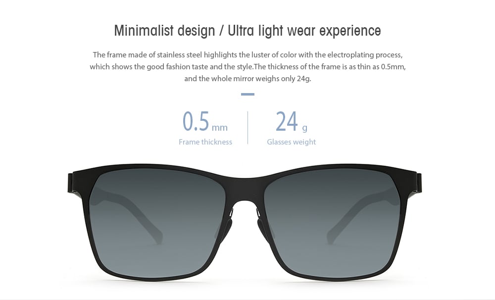 TS Pilot Style UV Protective Sunglasses from Xiaomi Mijia- Black TS Pilot Style UV Protective Sunglasses from Xiaomi Mijia- Black