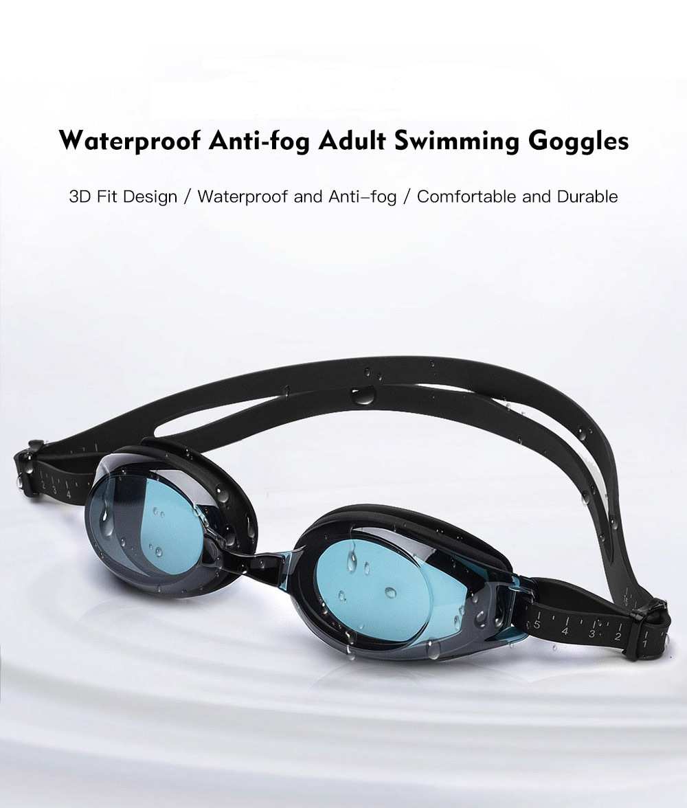 Durable Waterproof Anti-fog Adult Swimming Goggles- Black Durable Waterproof Anti-fog Adult Swimming Goggles- Black