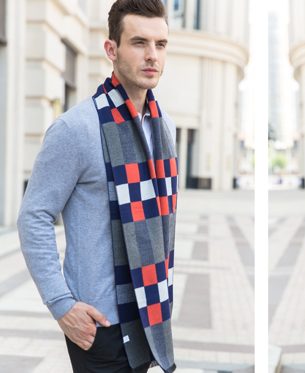 Winter Outdoors Pashmina Fashion Warmth Lattice Long Scarf for Men- Multicolor 1Pc Winter Outdoors Pashmina Fashion Warmth Lattice Long Scarf for Men- Multicolor 1Pc