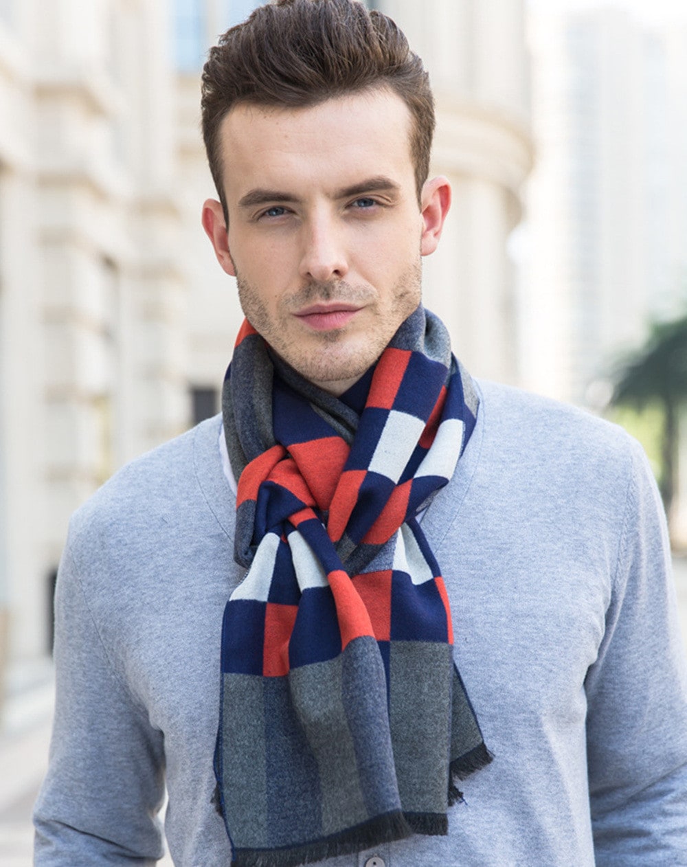 Winter Outdoors Pashmina Fashion Warmth Lattice Long Scarf for Men- Multicolor 1Pc Winter Outdoors Pashmina Fashion Warmth Lattice Long Scarf for Men- Multicolor 1Pc