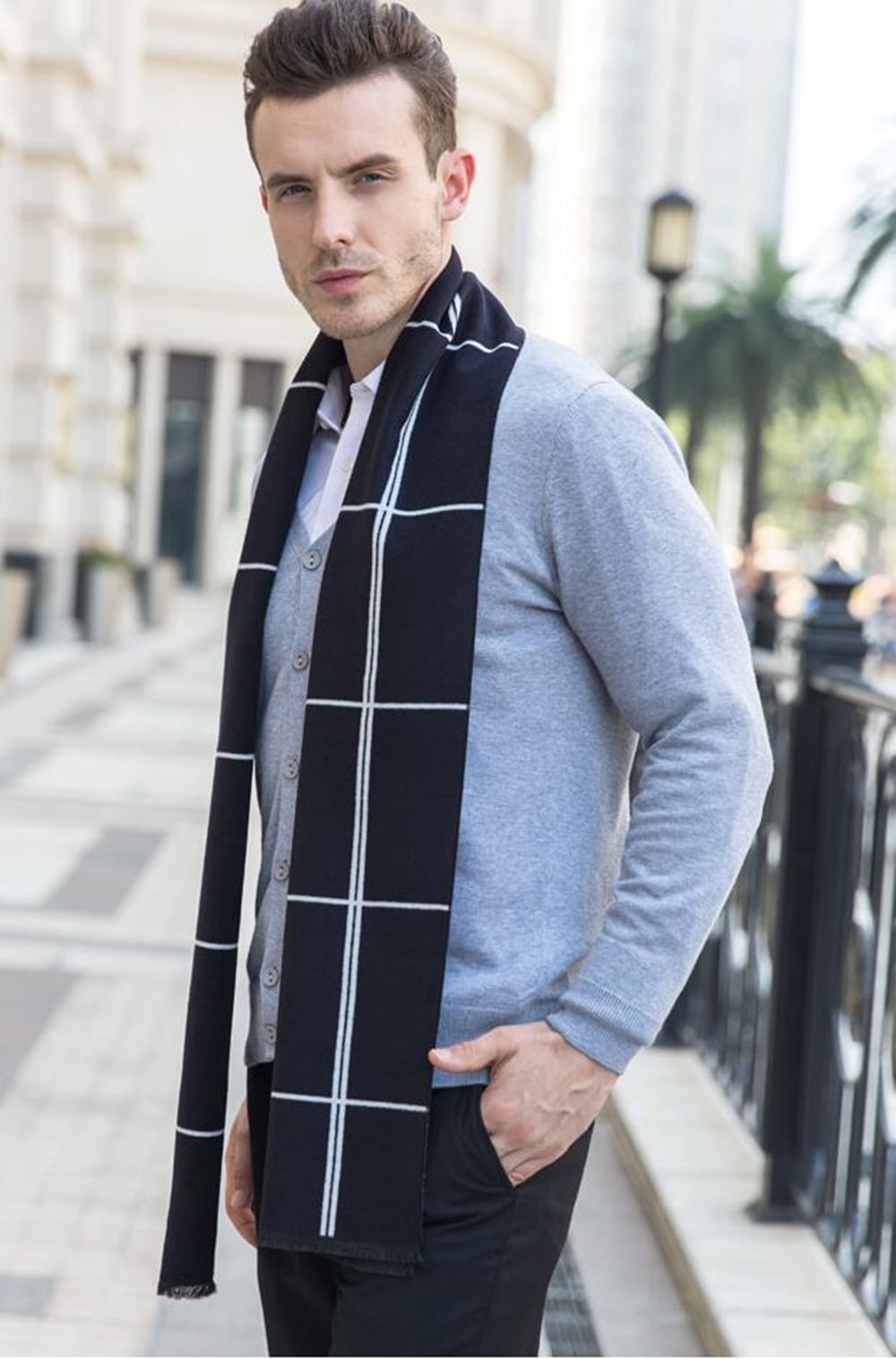 Winter Outdoors Pashmina Fashion Warmth Lattice Long Scarf for Men- Multicolor 1Pc Winter Outdoors Pashmina Fashion Warmth Lattice Long Scarf for Men- Multicolor 1Pc