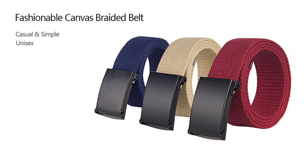 Unisex Leisure Canvas Belt with Smoothing Buckle- Tea Green Unisex Leisure Canvas Belt with Smoothing Buckle- Tea Green