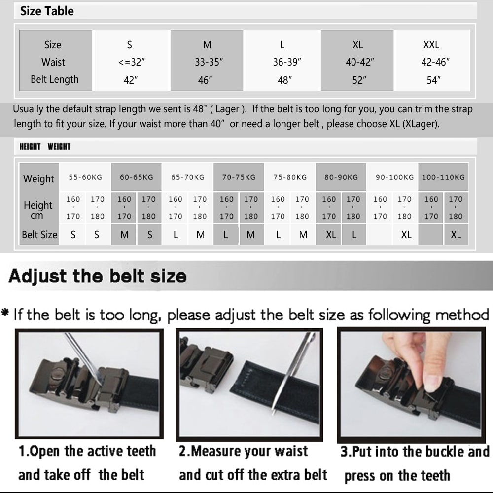 SAN VITALE Luxury Design Black Adjustable Buckle Men Belt- Black 115cm SAN VITALE Luxury Design Black Adjustable Buckle Men Belt- Black 115cm