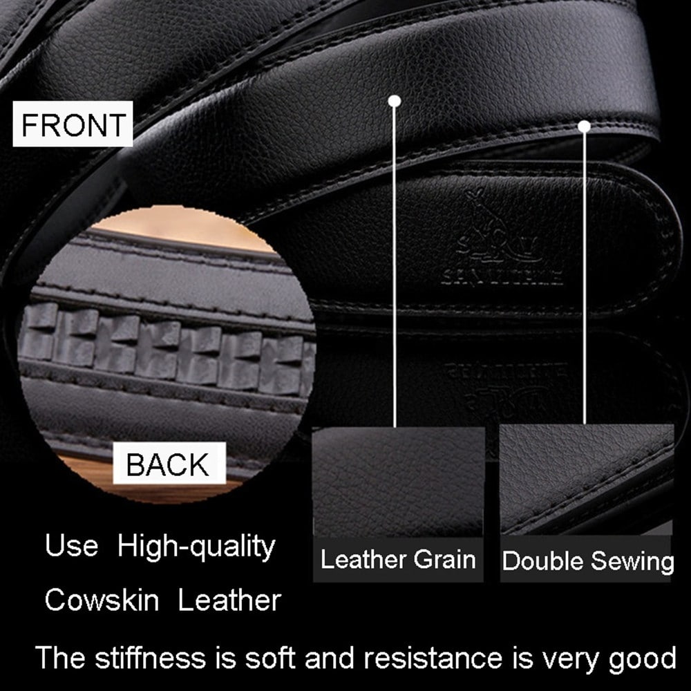 SAN VITALE Luxury Design Black Adjustable Buckle Men Belt- Black 115cm SAN VITALE Luxury Design Black Adjustable Buckle Men Belt- Black 115cm