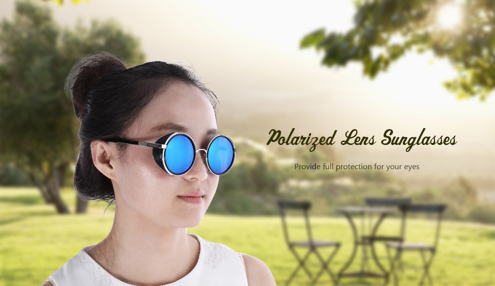 Cool Round Design Sunglasses with PC Lens and Comfortable High-nickel Alloy Frame- Blue Cool Round Design Sunglasses with PC Lens and Comfortable High-nickel Alloy Frame- Blue