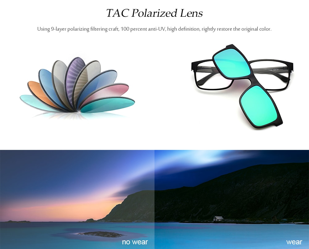 Unisex Magnetic Polarized Sunglasses Clip-on Light Frame UV400 Protect Eyewear- Ice Blue Unisex Magnetic Polarized Sunglasses Clip-on Light Frame UV400 Protect Eyewear- Ice Blue