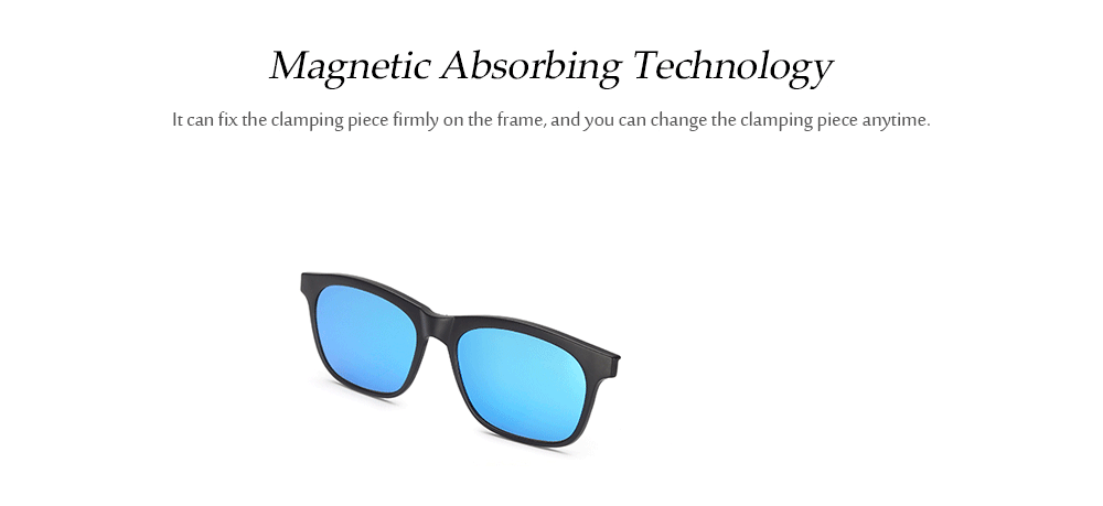 Unisex Magnetic Polarized Sunglasses Clip-on Light Frame UV400 Protect Eyewear- Ice Blue Unisex Magnetic Polarized Sunglasses Clip-on Light Frame UV400 Protect Eyewear- Ice Blue